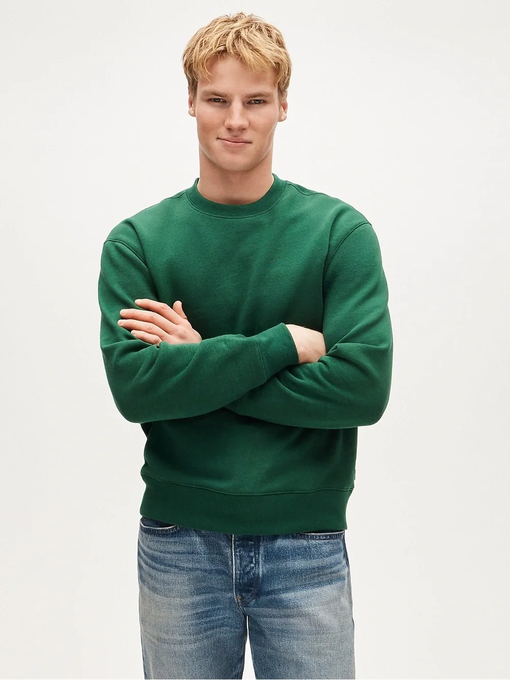 NWOT J Crew '83 Fleece Crewneck Sweatshirt in Serene Spruce sz M